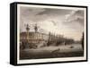 UK, London, Wharf at Westminister Bridge-Jacques-Laurent Agasse-Framed Stretched Canvas