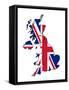 Uk Map With Flag-Speedfighter-Framed Stretched Canvas