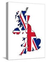 Uk Map With Flag-Speedfighter-Stretched Canvas
