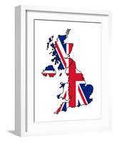 Uk Map With Flag-Speedfighter-Framed Art Print