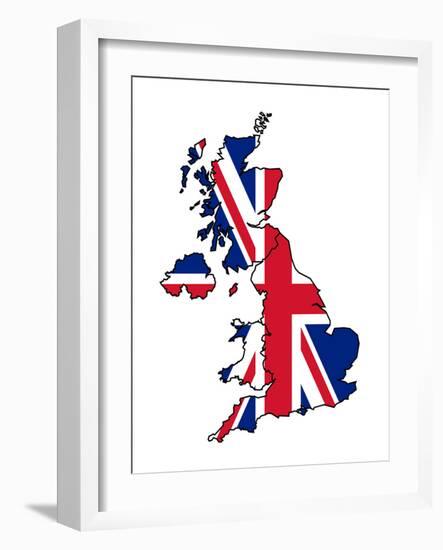 Uk Map With Flag-Speedfighter-Framed Art Print