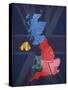 UK Map-Design Turnpike-Stretched Canvas