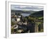 Uk, North Wales; Conwy; View of the Town and Castle with the Conwy River Behind-John Warburton-lee-Framed Photographic Print