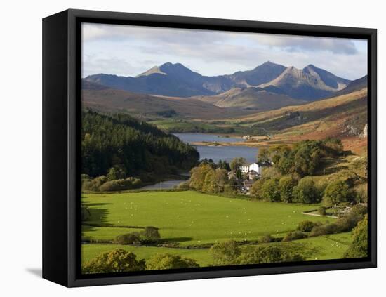 Uk, North Wales, Snowdonia; the Snowdon Horseshoe Rises Above Llyn Mymbr-John Warburton-lee-Framed Stretched Canvas