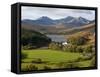 Uk, North Wales, Snowdonia; the Snowdon Horseshoe Rises Above Llyn Mymbr-John Warburton-lee-Framed Stretched Canvas