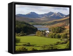 Uk, North Wales, Snowdonia; the Snowdon Horseshoe Rises Above Llyn Mymbr-John Warburton-lee-Framed Stretched Canvas