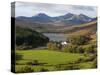 Uk, North Wales, Snowdonia; the Snowdon Horseshoe Rises Above Llyn Mymbr-John Warburton-lee-Stretched Canvas