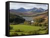 Uk, North Wales, Snowdonia; the Snowdon Horseshoe Rises Above Llyn Mymbr-John Warburton-lee-Framed Stretched Canvas