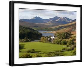 Uk, North Wales, Snowdonia; the Snowdon Horseshoe Rises Above Llyn Mymbr-John Warburton-lee-Framed Photographic Print