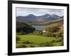 Uk, North Wales, Snowdonia; the Snowdon Horseshoe Rises Above Llyn Mymbr-John Warburton-lee-Framed Photographic Print