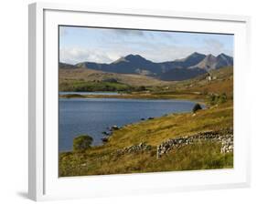 Uk, North Wales, Snowdonia; the Snowdon Horseshoe Rises Above Llyn Mymbyr-John Warburton-lee-Framed Photographic Print