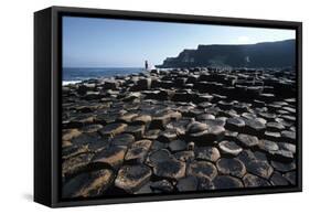 UK, Northern Ireland, County Antrim, Giant's Causeway, Prismatic Basalt Columns-null-Framed Stretched Canvas