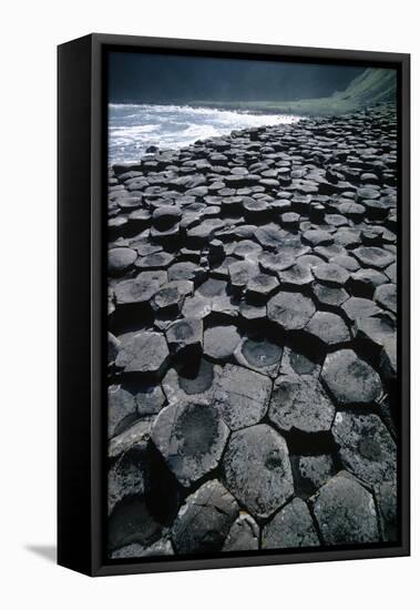 UK, Northern Ireland, County Antrim, Giant's Causeway, Prismatic Basalt Columns-null-Framed Stretched Canvas