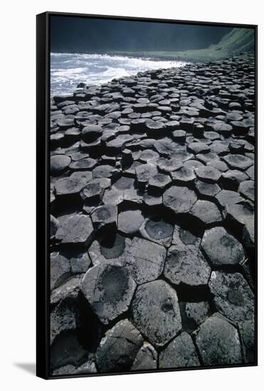 UK, Northern Ireland, County Antrim, Giant's Causeway, Prismatic Basalt Columns-null-Framed Stretched Canvas