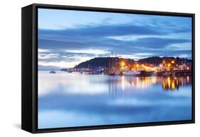 Uk, Scotland, Argyll and Bute, Oban. the Port of Oban During the Last Light of the Day.-Ken Scicluna-Framed Stretched Canvas