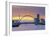 UK, Scotland, Glasgow, River Clyde, Finnieston Crane and the Clyde Arc, Nicknamed Squinty Bridge-Alan Copson-Framed Photographic Print