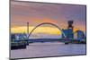 UK, Scotland, Glasgow, River Clyde, Finnieston Crane and the Clyde Arc, Nicknamed Squinty Bridge-Alan Copson-Mounted Photographic Print
