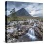 UK, Scotland, Highland, Glen Coe, River Coupall, Coupall Falls and Buachaille Etive Mor-Alan Copson-Stretched Canvas