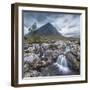 UK, Scotland, Highland, Glen Coe, River Coupall, Coupall Falls and Buachaille Etive Mor-Alan Copson-Framed Photographic Print