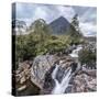 UK, Scotland, Highland, Glen Coe, River Coupall, Coupall Falls and Buachaille Etive Mor-Alan Copson-Stretched Canvas