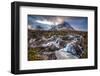 UK, Scotland, Highland, Glen Coe, River Coupall, Coupall Falls and Buachaille Etive Mor-Alan Copson-Framed Photographic Print