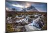 UK, Scotland, Highland, Glen Coe, River Coupall, Coupall Falls and Buachaille Etive Mor-Alan Copson-Mounted Photographic Print