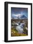 UK, Scotland, Highland, Glen Coe, River Coupall, Coupall Falls and Buachaille Etive Mor-Alan Copson-Framed Photographic Print