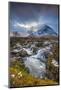 UK, Scotland, Highland, Glen Coe, River Coupall, Coupall Falls and Buachaille Etive Mor-Alan Copson-Mounted Photographic Print