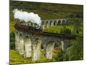 UK, Scotland, Highlands, Jacobite Steam Train crossing the Glenfinnan Viaduct.-Karol Kozlowski-Mounted Photographic Print