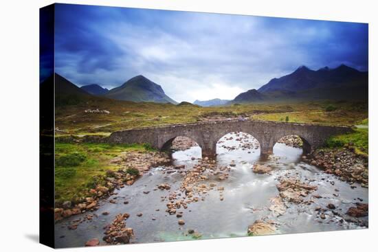 Uk, Scotland, Inner Hebrides, Isle of Skye. Sligachan Bridge and Mountains in the Background.-Ken Scicluna-Stretched Canvas