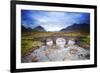 Uk, Scotland, Inner Hebrides, Isle of Skye. Sligachan Bridge and Mountains in the Background.-Ken Scicluna-Framed Photographic Print