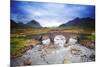 Uk, Scotland, Inner Hebrides, Isle of Skye. Sligachan Bridge and Mountains in the Background.-Ken Scicluna-Mounted Photographic Print