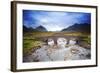 Uk, Scotland, Inner Hebrides, Isle of Skye. Sligachan Bridge and Mountains in the Background.-Ken Scicluna-Framed Photographic Print