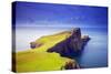 Uk, Scotland, Inner Hebrides, Isle of Skye. the Neist Point Lighthouse Far Beneath the Cliffs.-Ken Scicluna-Stretched Canvas