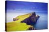 Uk, Scotland, Inner Hebrides, Isle of Skye. the Neist Point Lighthouse Far Beneath the Cliffs.-Ken Scicluna-Stretched Canvas