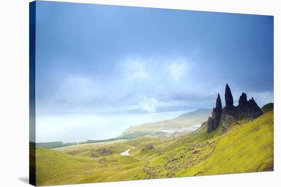 Uk, Scotland, Inner Hebrides, Isle of Skye. the Old Man of Storr in Dramatic Weather.-Ken Scicluna-Stretched Canvas