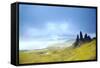 Uk, Scotland, Inner Hebrides, Isle of Skye. the Old Man of Storr in Dramatic Weather.-Ken Scicluna-Framed Stretched Canvas