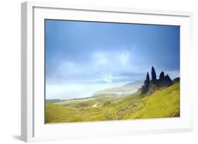 Uk, Scotland, Inner Hebrides, Isle of Skye. the Old Man of Storr in Dramatic Weather.-Ken Scicluna-Framed Photographic Print