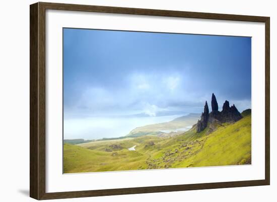 Uk, Scotland, Inner Hebrides, Isle of Skye. the Old Man of Storr in Dramatic Weather.-Ken Scicluna-Framed Photographic Print