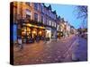 UK, Scotland, Lothian, Edinburgh, Twilight view of the Black Bull Pub and the Grassmarket.-Karol Kozlowski-Stretched Canvas