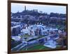 UK, Scotland, Lothian, Edinburgh, Twilight view of the Scottish Parliament Building and the Calton-Karol Kozlowski-Framed Photographic Print