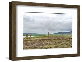 UK, Scotland, Orkney Island. Ring of Brodgar, a ceremonial site dating back to the Neolithic ages e-Rob Tilley-Framed Photographic Print