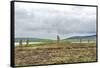 UK, Scotland, Orkney Island. Ring of Brodgar, a ceremonial site dating back to the Neolithic ages e-Rob Tilley-Framed Stretched Canvas