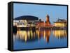 Uk, Wales, Cardiff, Cardiff Bay, Millennium Centre, Pier Head, Welsh Assembly Building-Christian Kober-Framed Stretched Canvas