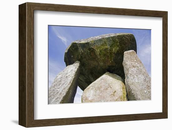 UK, Wales, Newport. Pentre Ifan Cromlech, a well, preserved ancient burial chamber (dolman).-Kymri Wilt-Framed Photographic Print