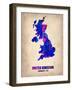 UK Watercolor Poster-NaxArt-Framed Art Print