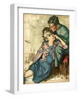 UK Womens Story Illustrations Magazine Plate-null-Framed Giclee Print