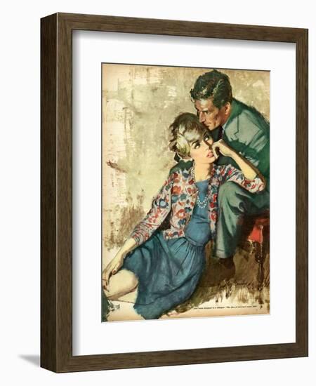 UK Womens Story Illustrations Magazine Plate-null-Framed Giclee Print