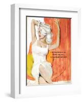 UK Womens Story Illustrations Magazine Plate-null-Framed Giclee Print