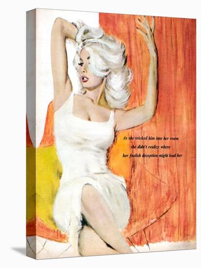 UK Womens Story Illustrations Magazine Plate-null-Stretched Canvas